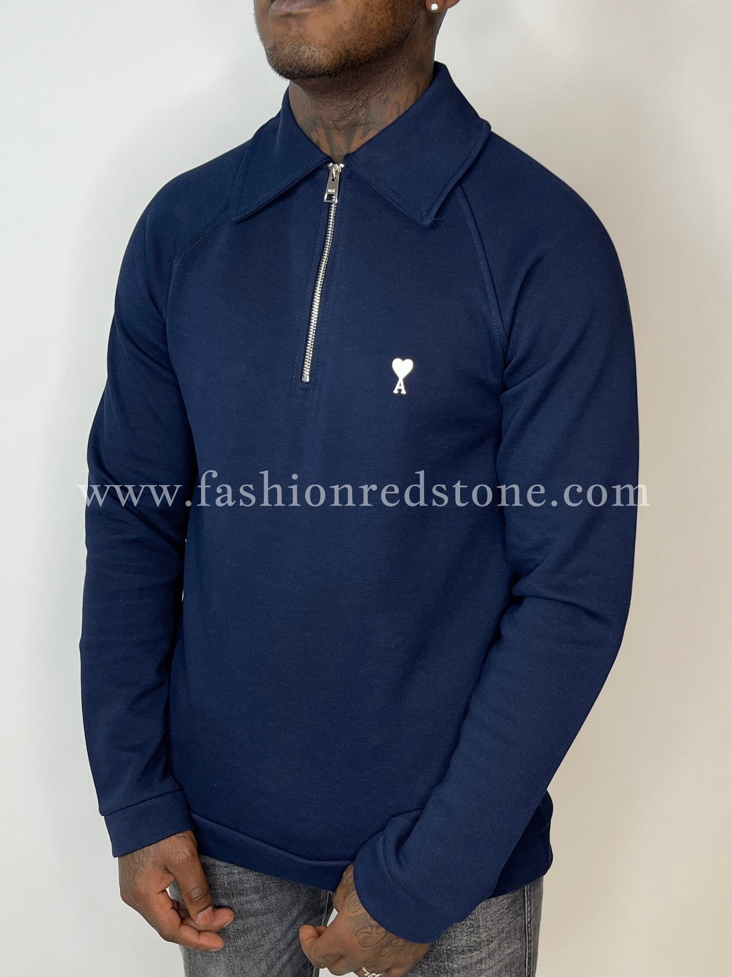 Ami Half-Zip Sweatshirt Navy