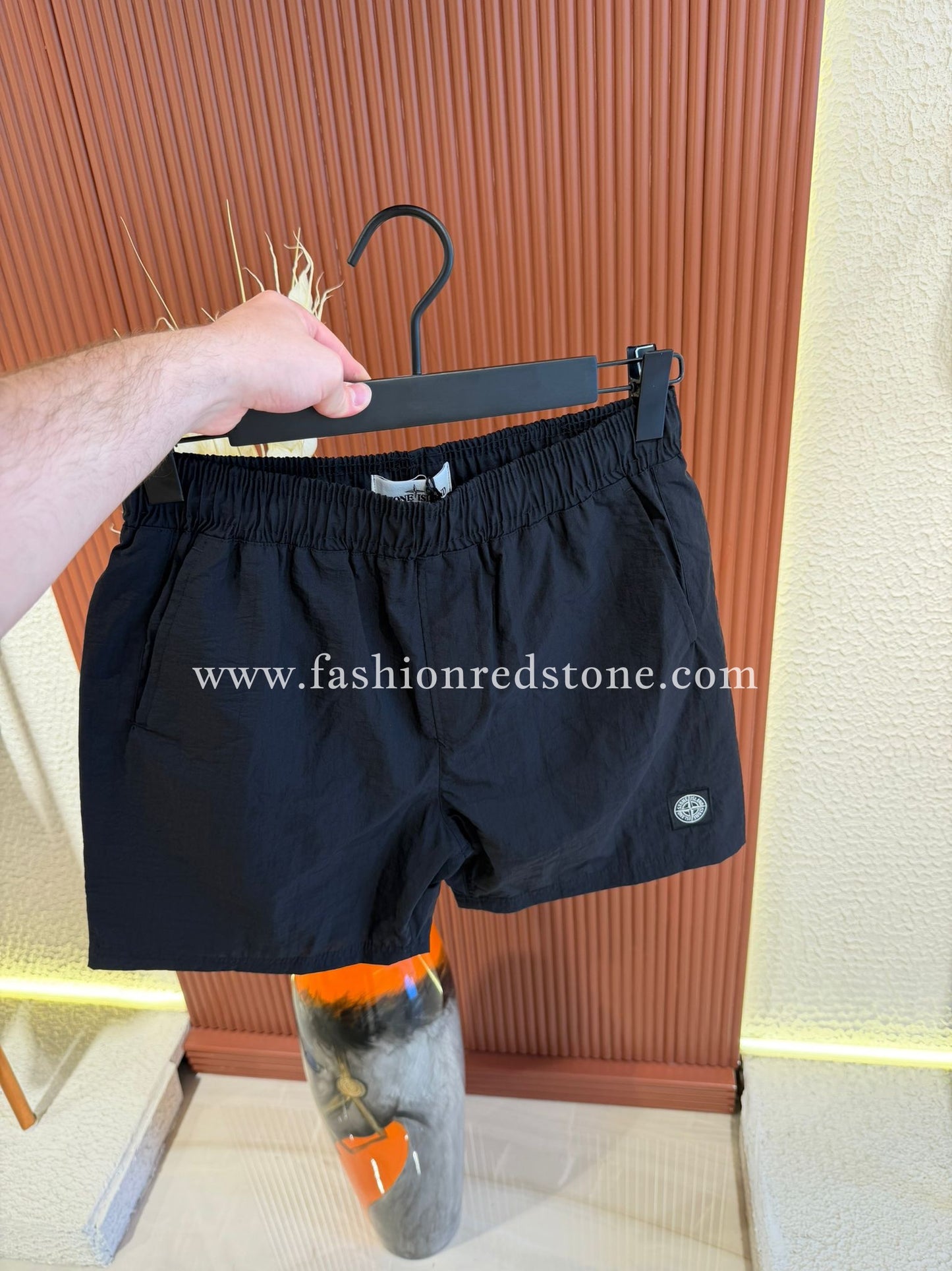 Stone Island Zwembroek Met Logopatch Black