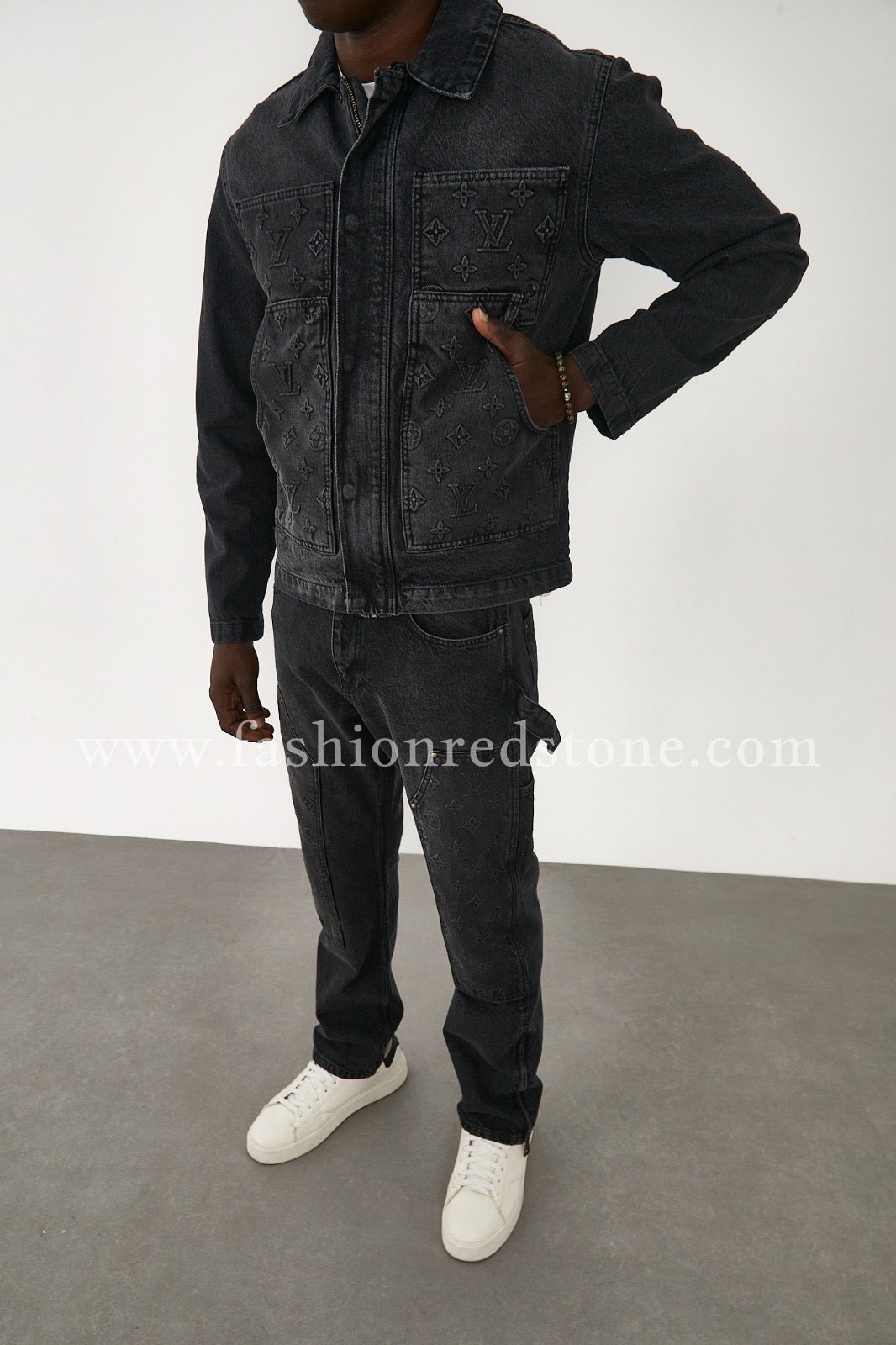 LV Denim Carpenter Pants Black