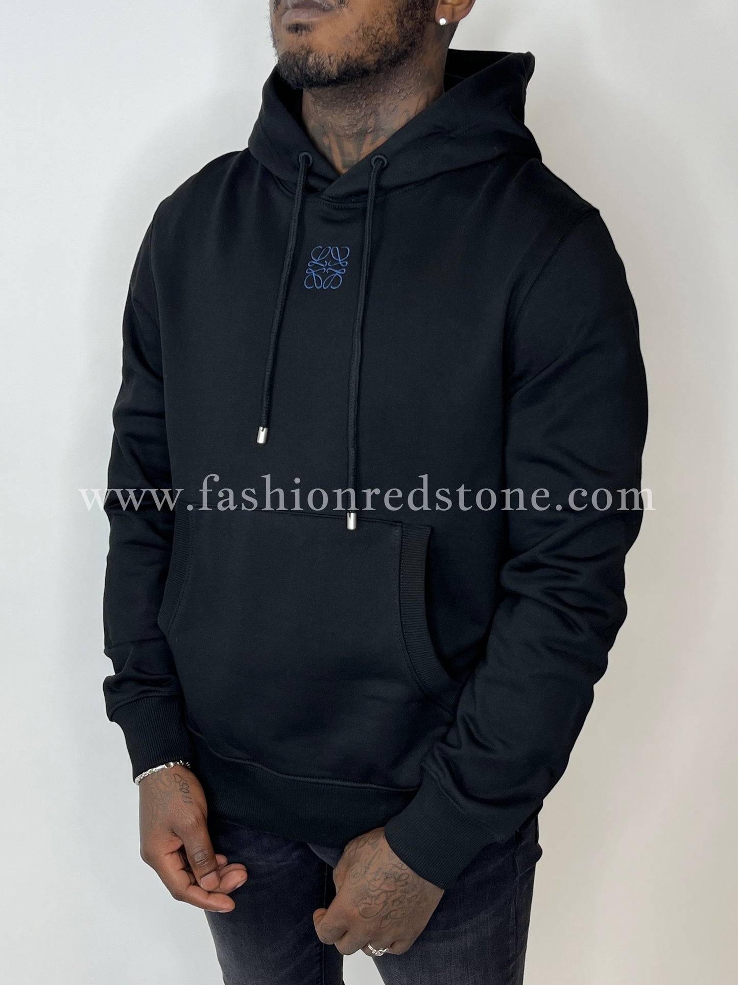 LOEWE Anagram Regular Fit Hoodie In Cotton Black