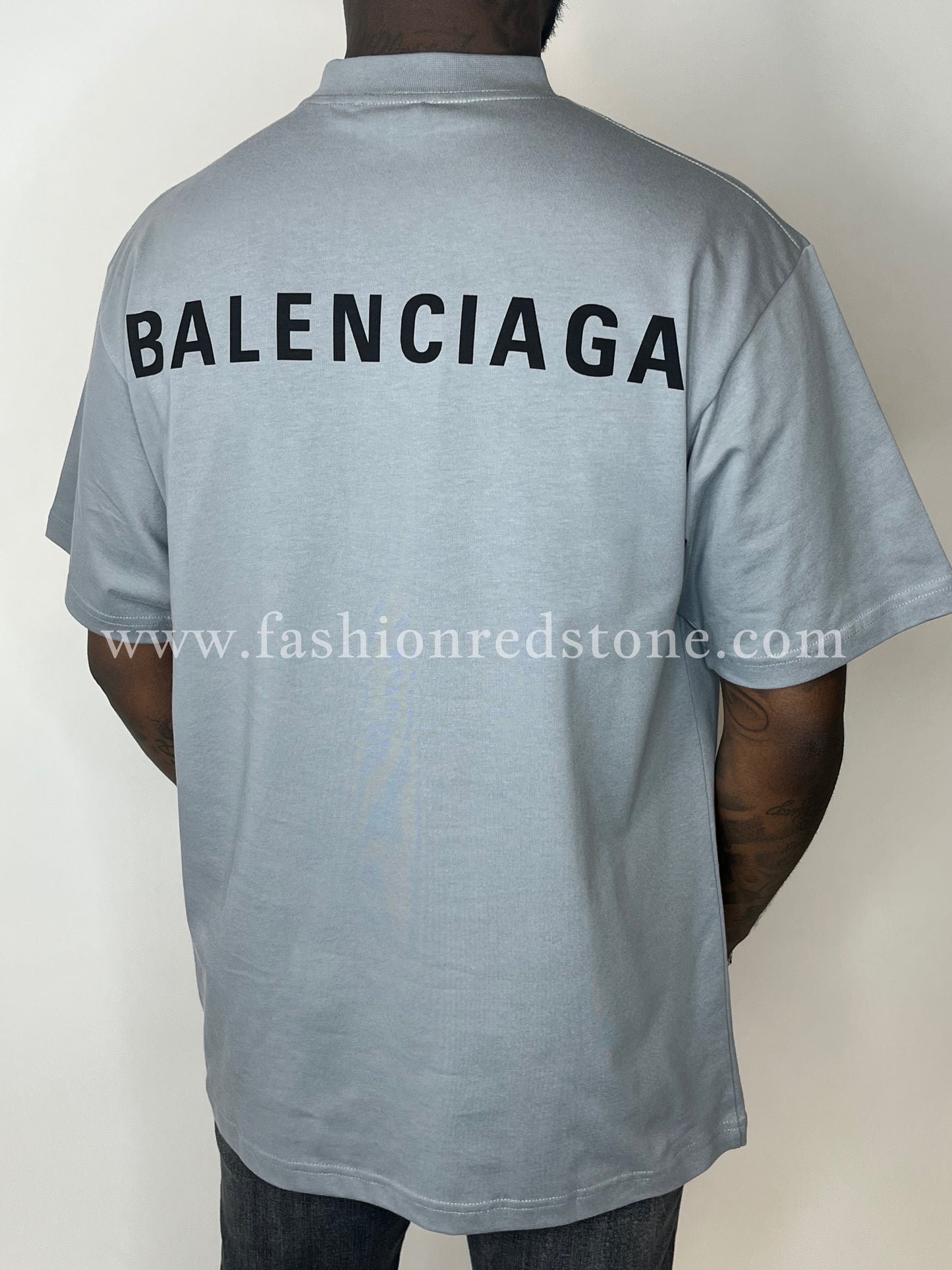 Balenciaga T-Shirt Met Logoprint Smoke Grey