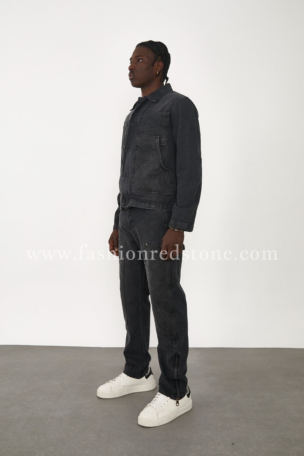 LV Denim Carpenter Pants Black