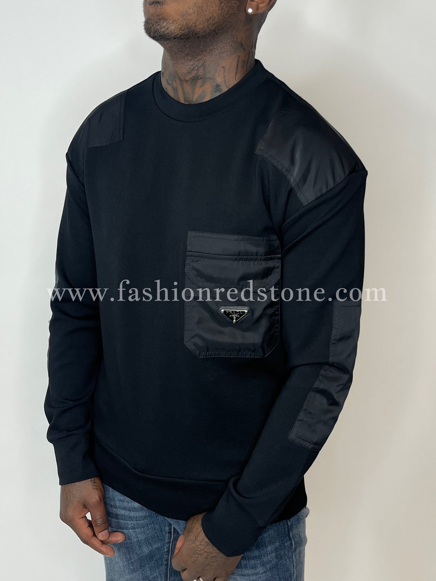 Prada Sweater Met Vlakken Black