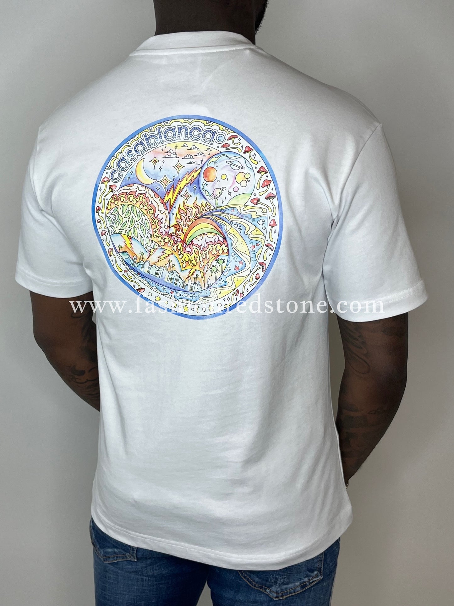Casablanca T-Shirt Met Logo En Backprint