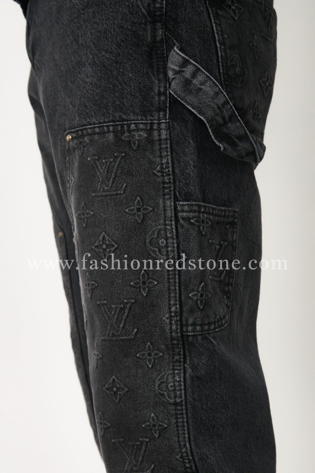 LV Denim Carpenter Pants Black