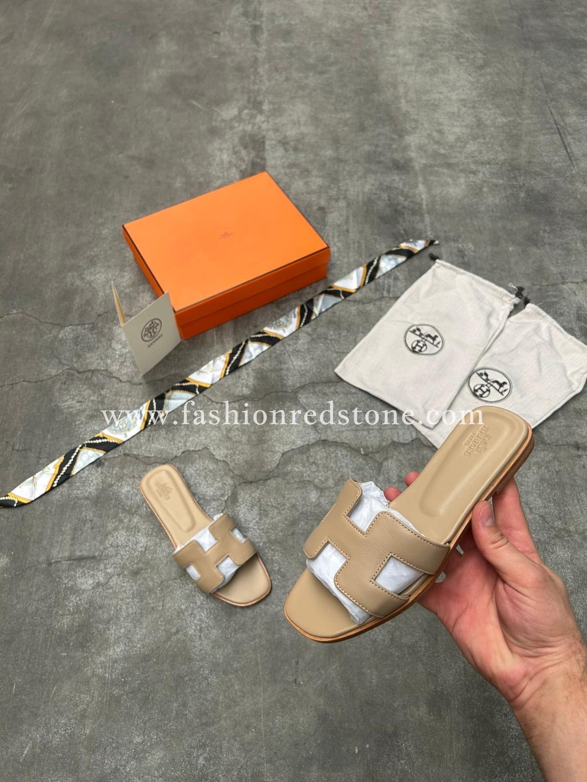 Hermes Oran Sandal Camel