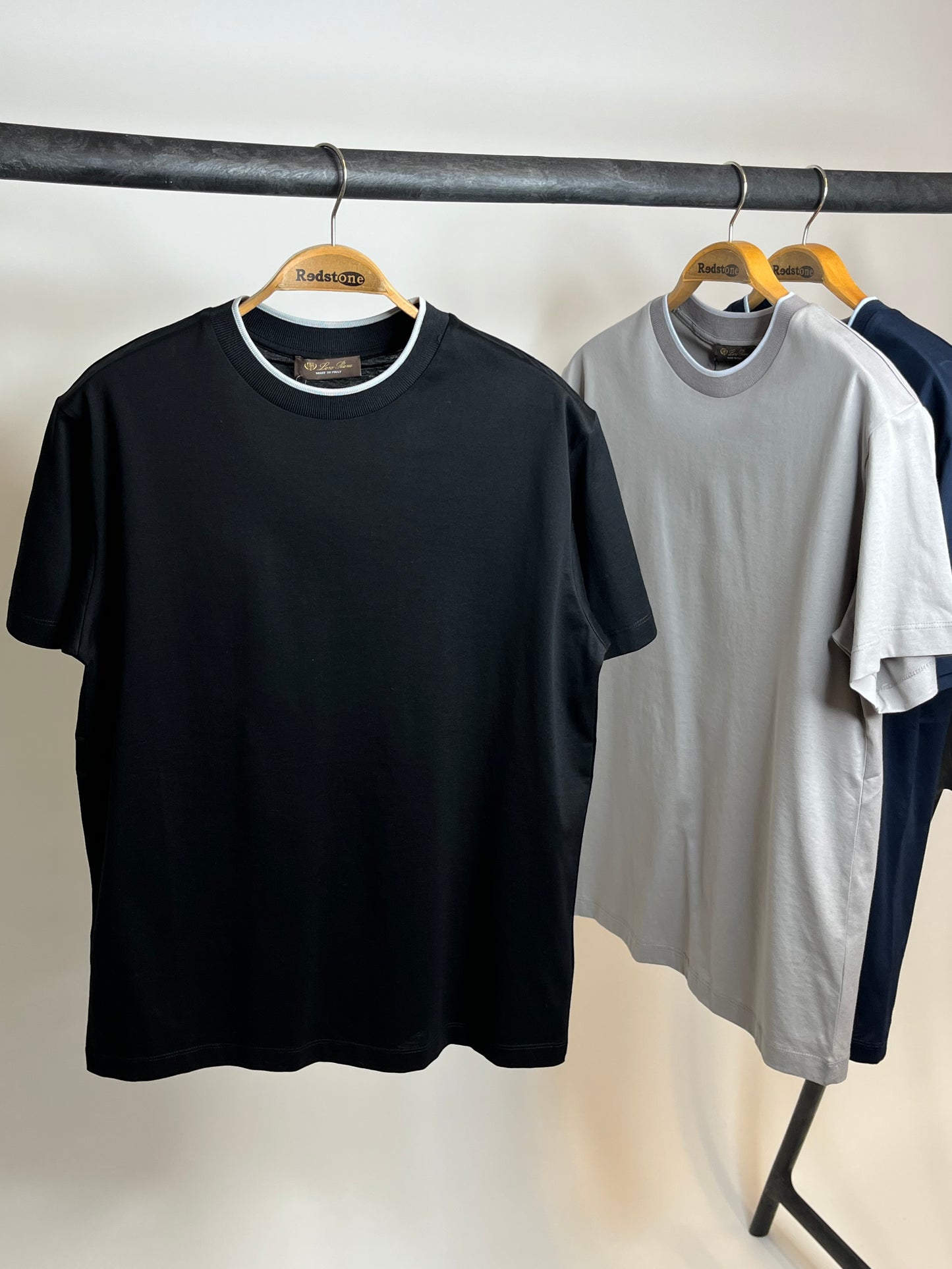 Loro Piana Mercesized T-Shirt met Kraagdesign