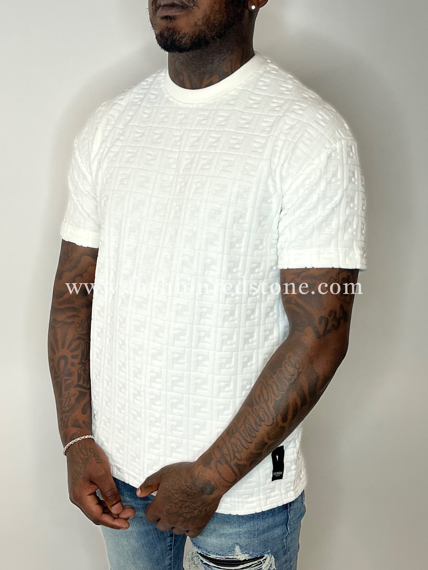 Fendi T-Shirt Met Geborduurd FF-Logo