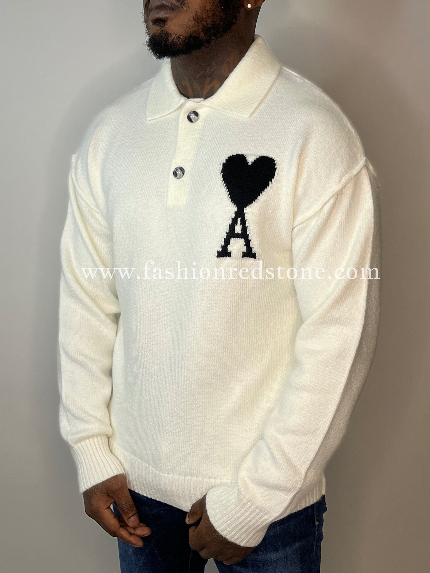 WOOL AMI DE COEUR POLO White