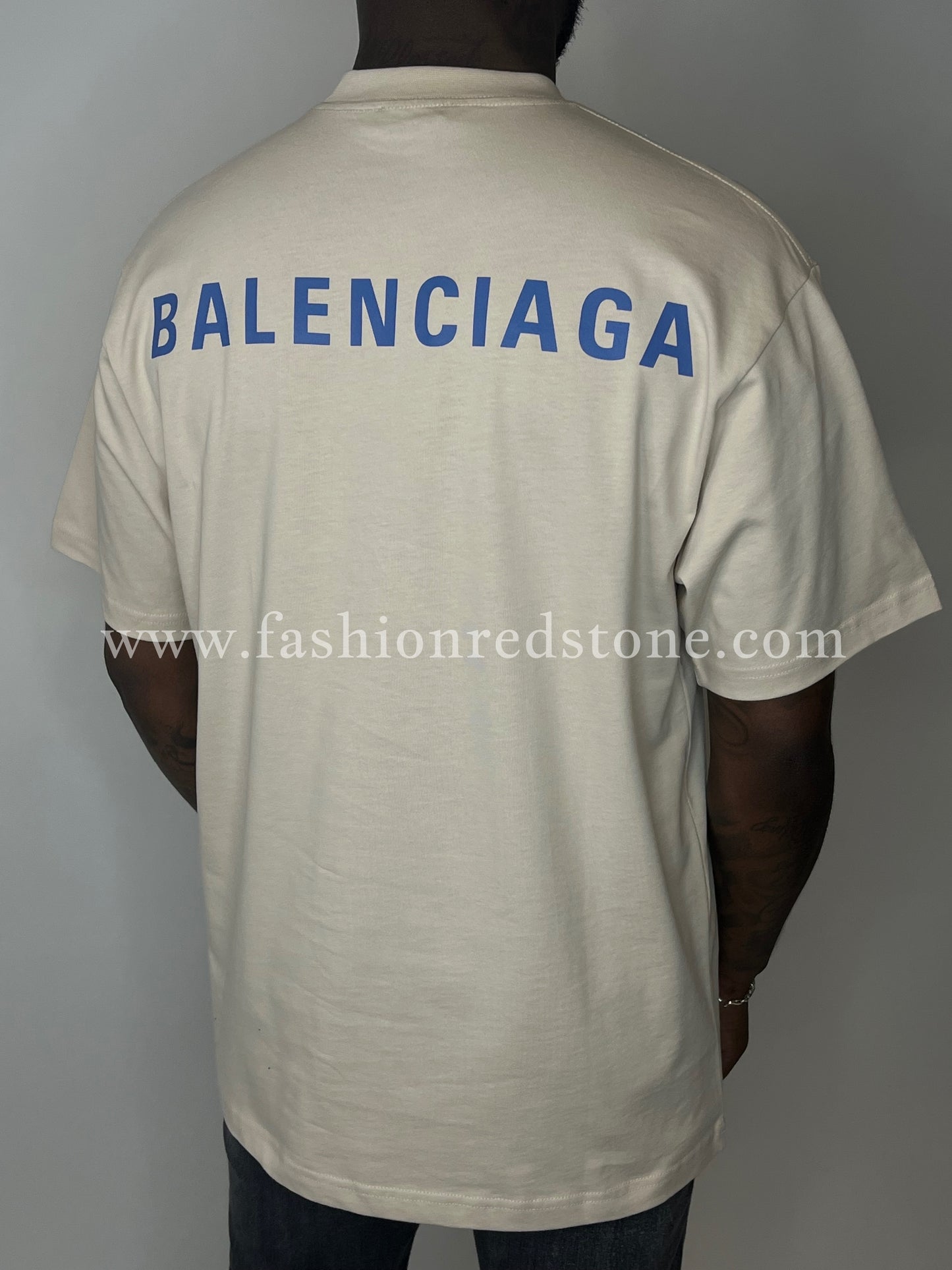 Balenciaga T-Shirt Met Logoprint Beige