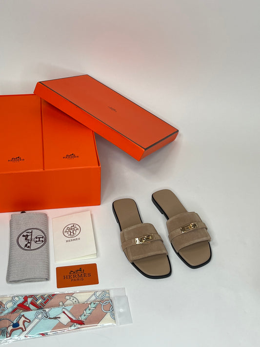 Hermes Giulia Sandal Beige DAMES