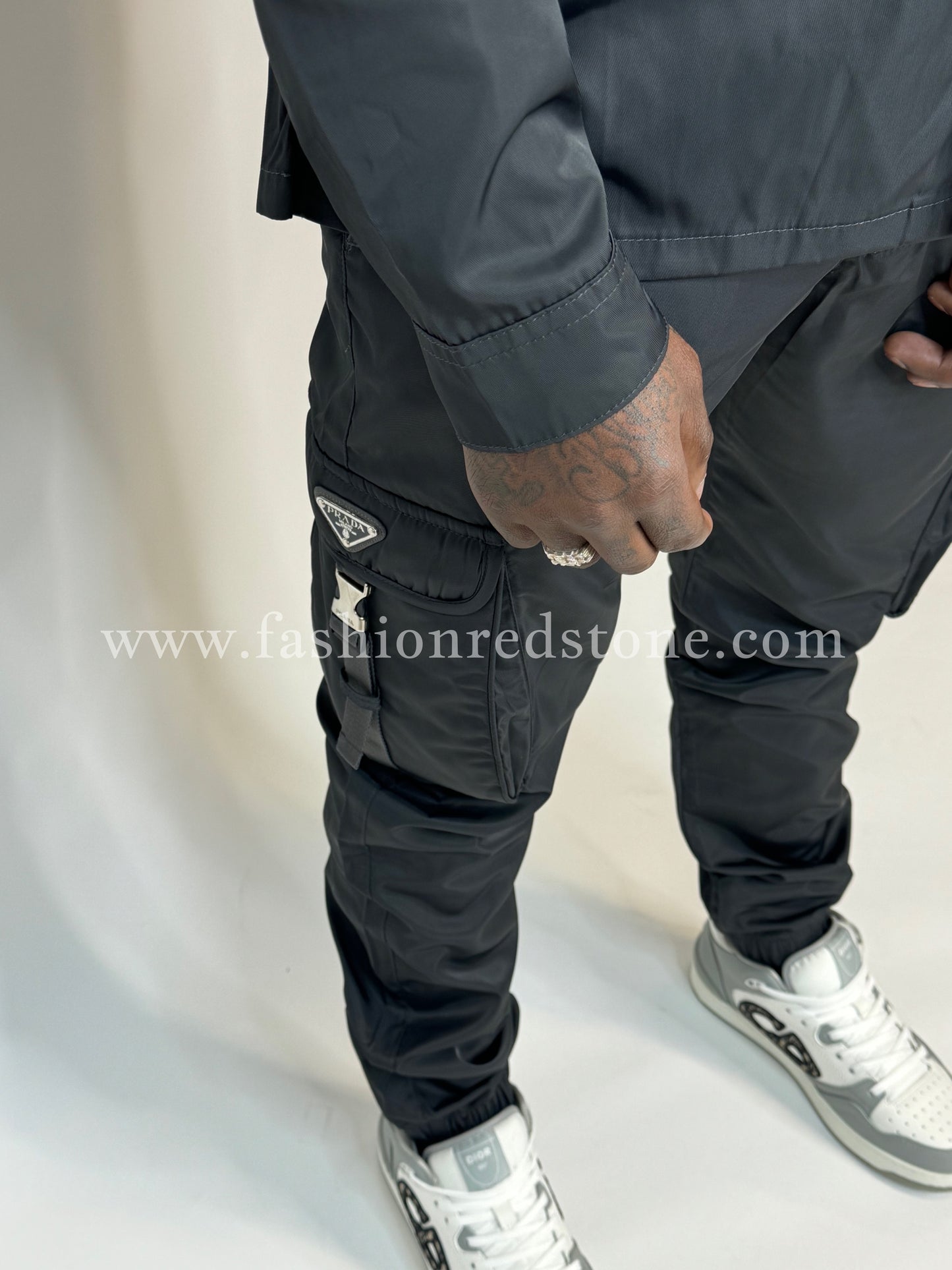 Prada Re-Nylon Cargo Set Antraciet