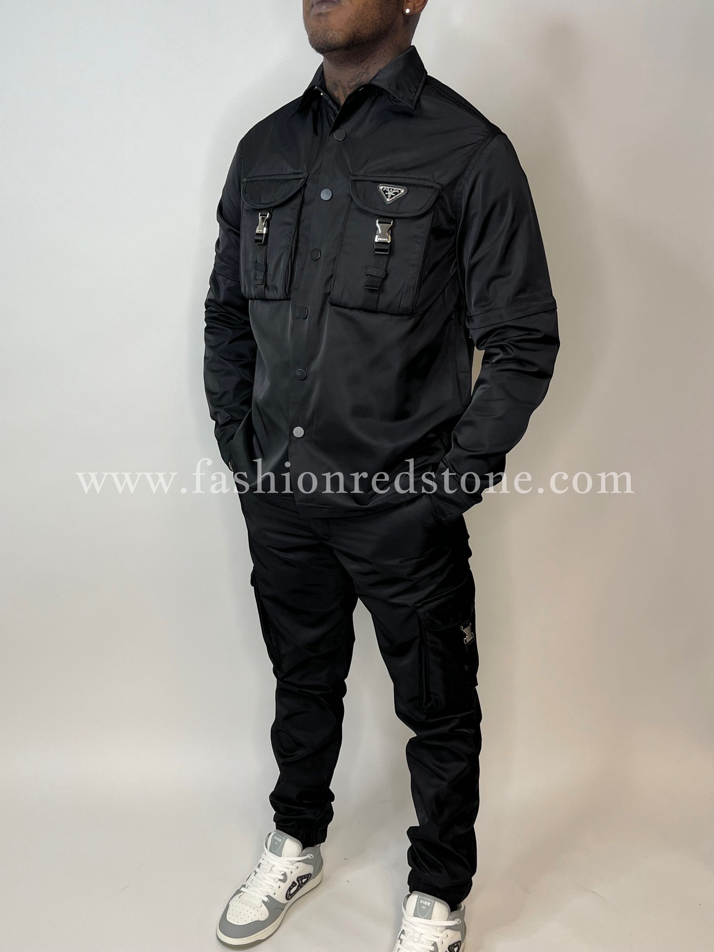 Prada Re-Nylon Cargo Set Black