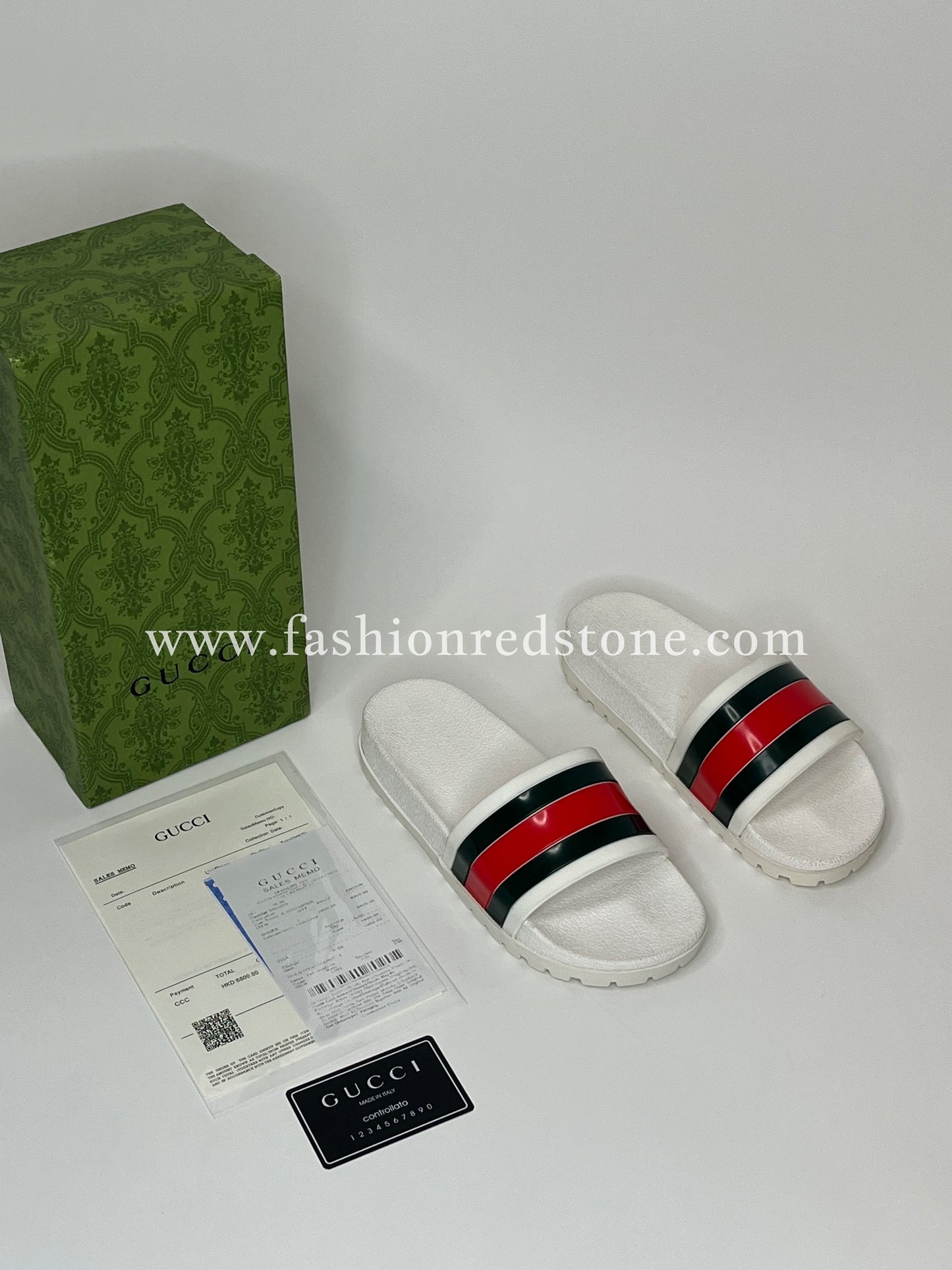 Gucci Pursuit Slippers Met Web Detail White