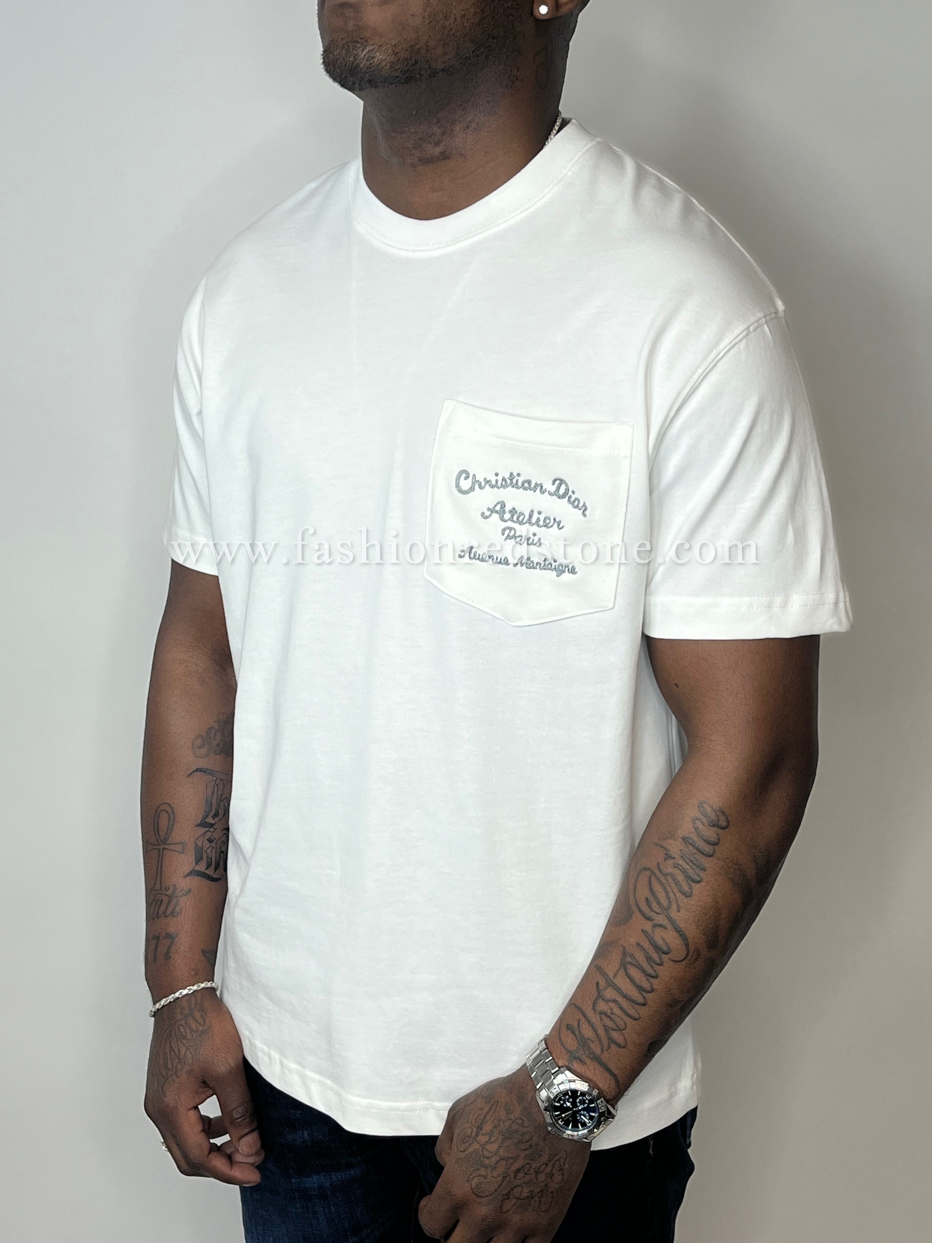 Christian Dior ATELIER Tシャツ ホワイト Dior Relaxed-Fit T-shirt Met Christian Dior Atelier-Detail White