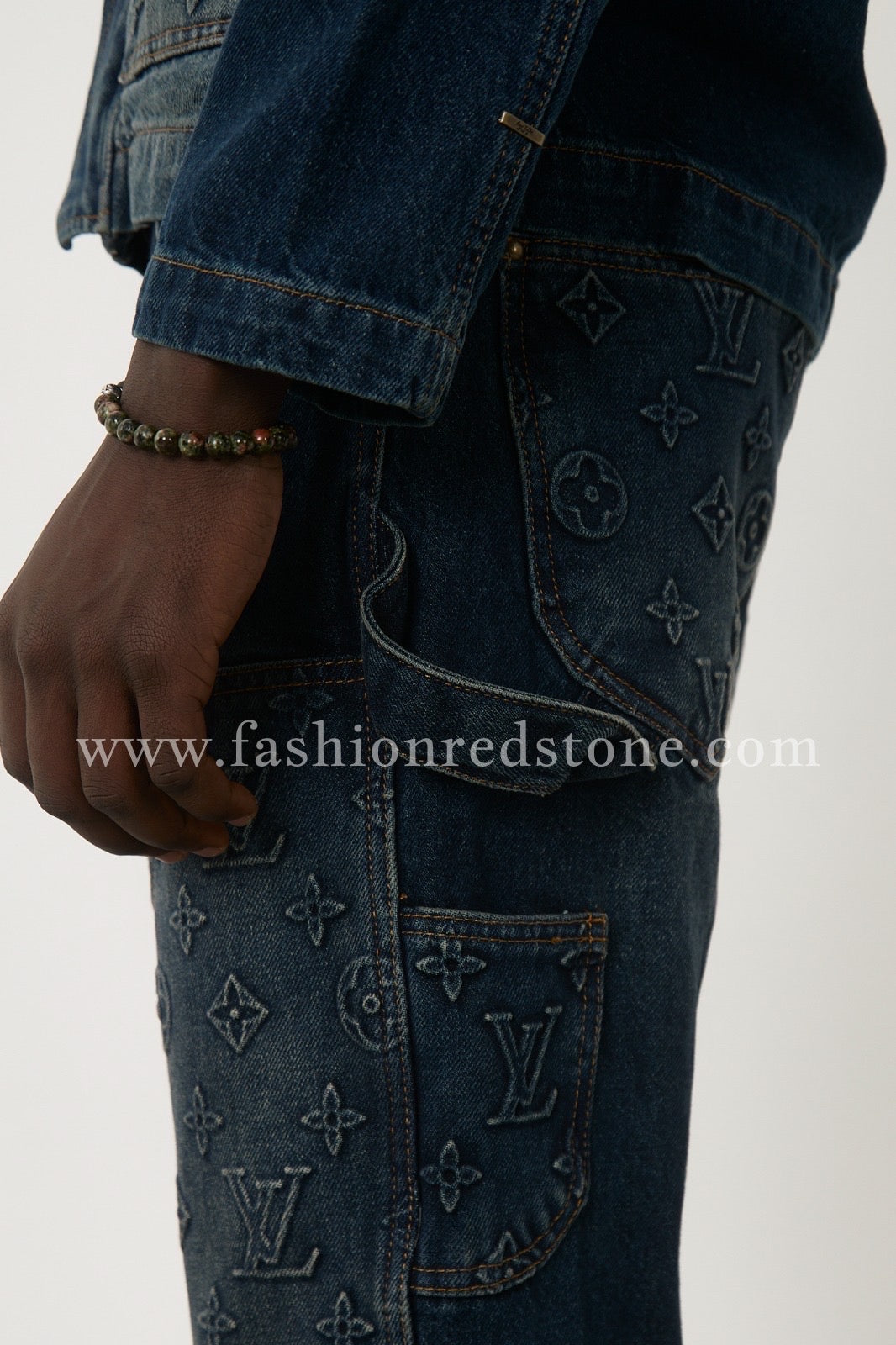 LV Denim Carpenter Pants Blue