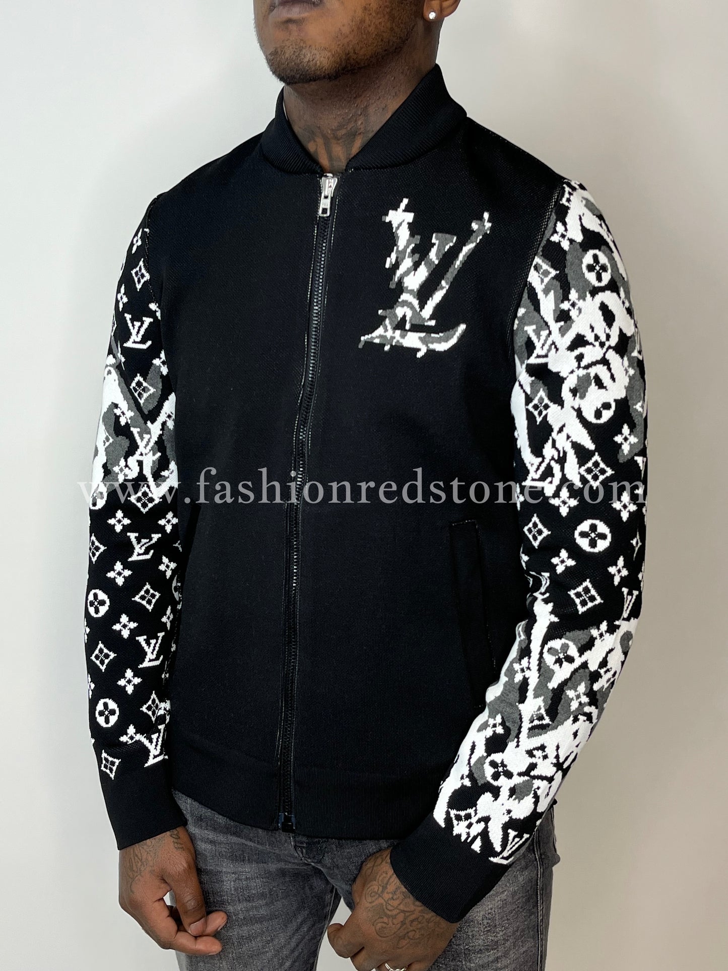 LV Zipped Cotton Blend Blouson Black