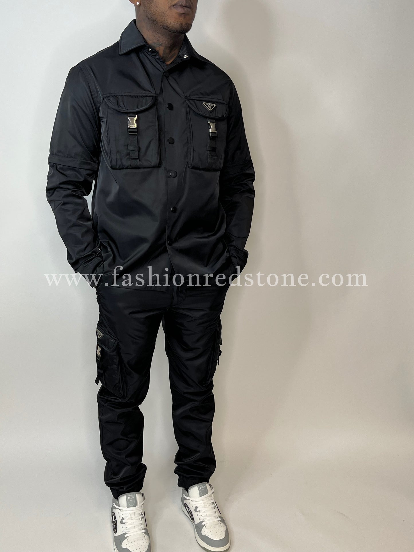 Prada Re-Nylon Cargo Set Black