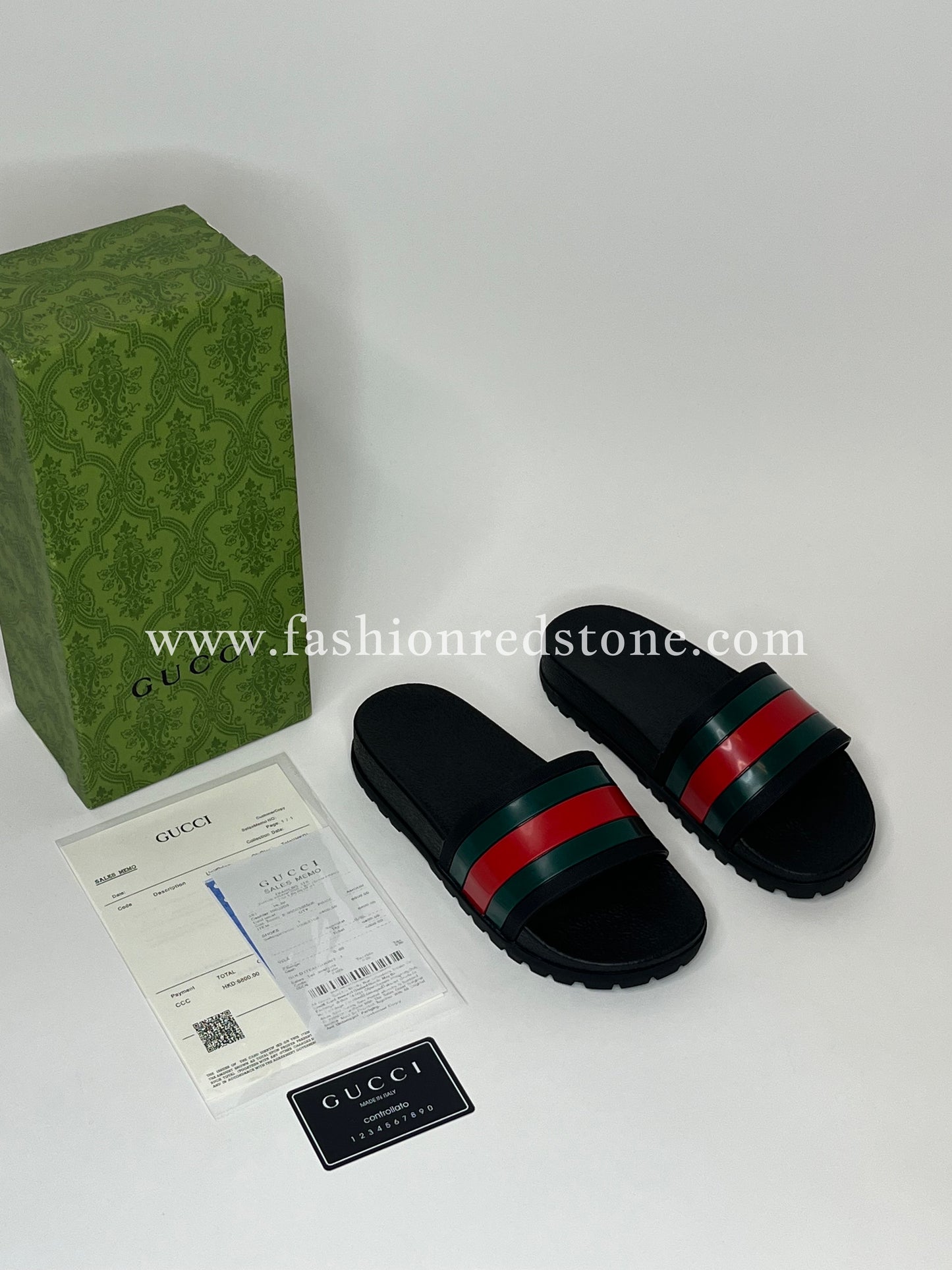 Gucci Pursuit Slippers Met Web Detail Black