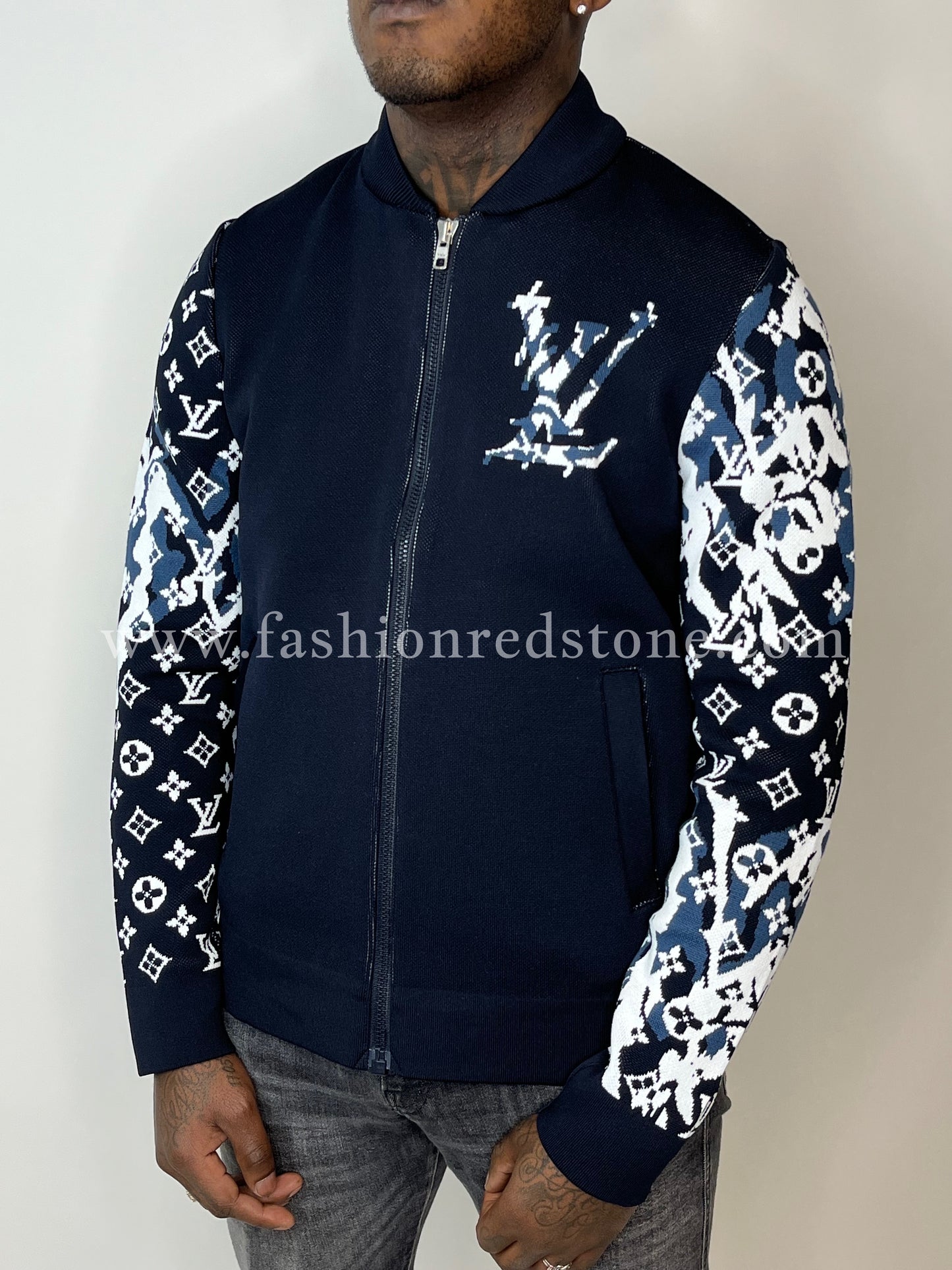 LV Zipped Cotton Blend Blouson Navy
