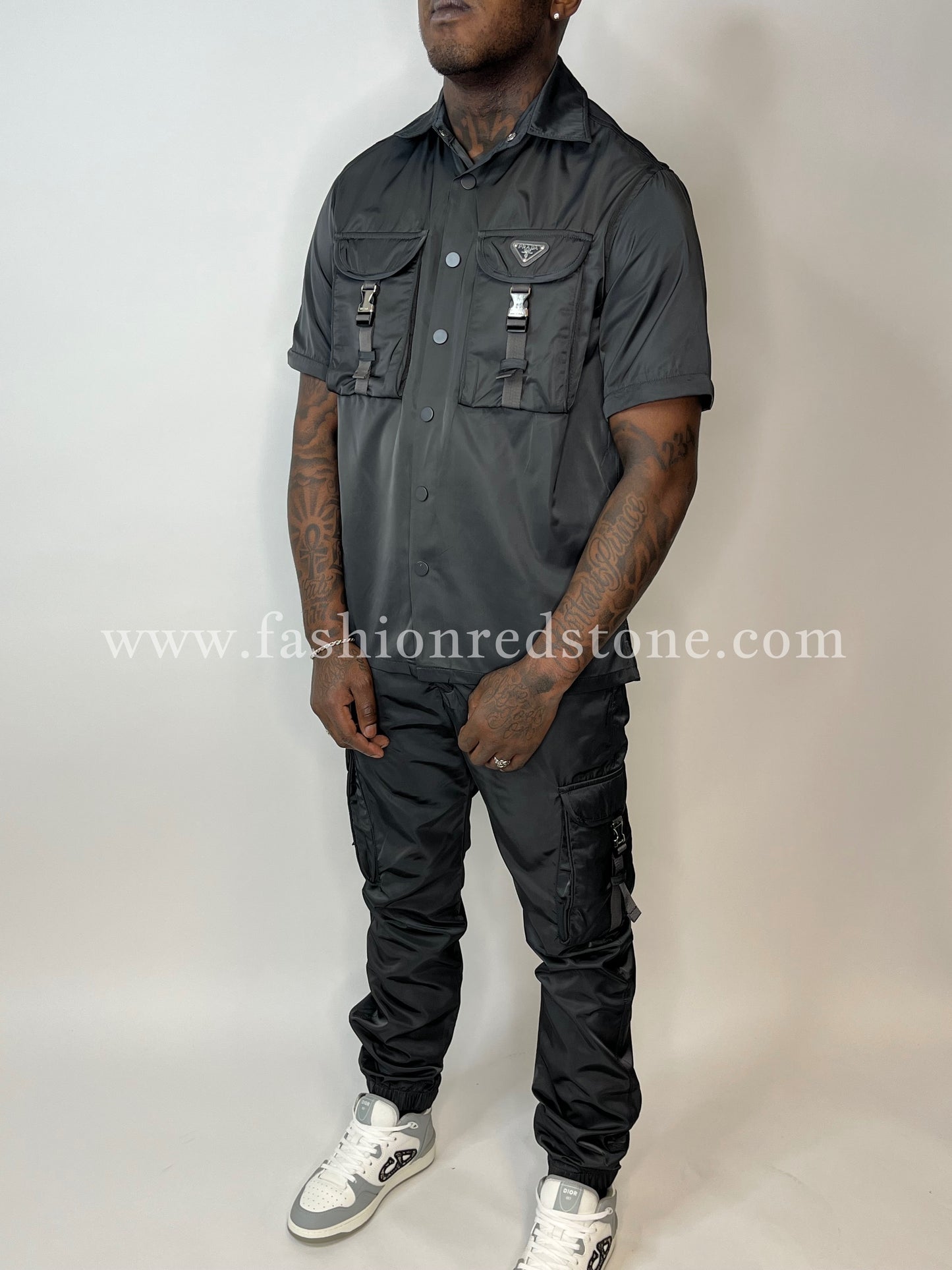 Prada Re-Nylon Cargo Set Antraciet