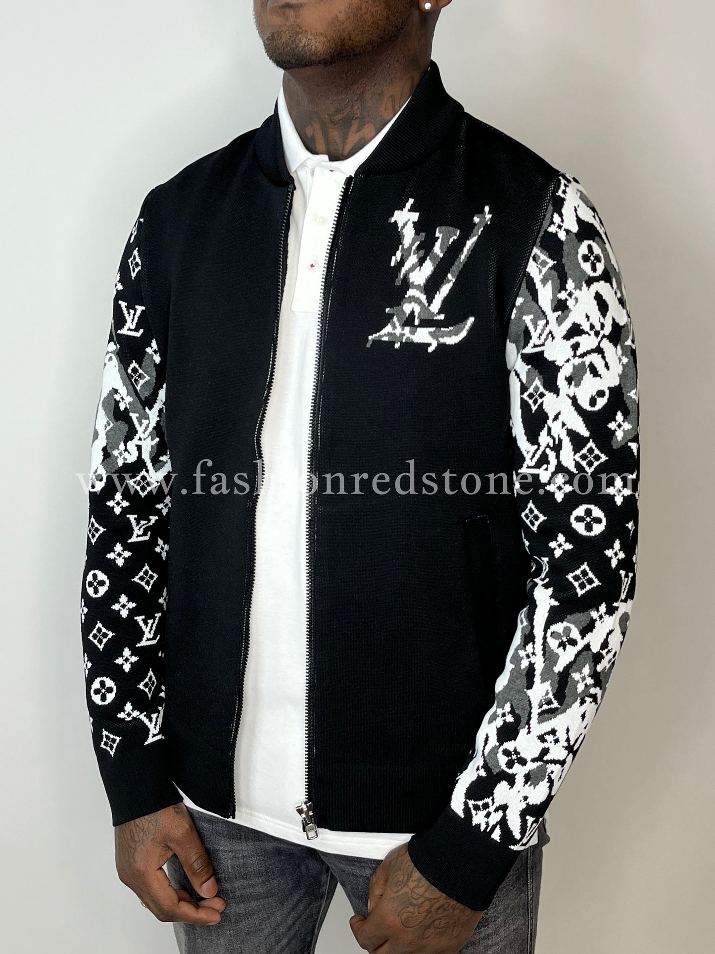 LV Zipped Cotton Blend Blouson Black