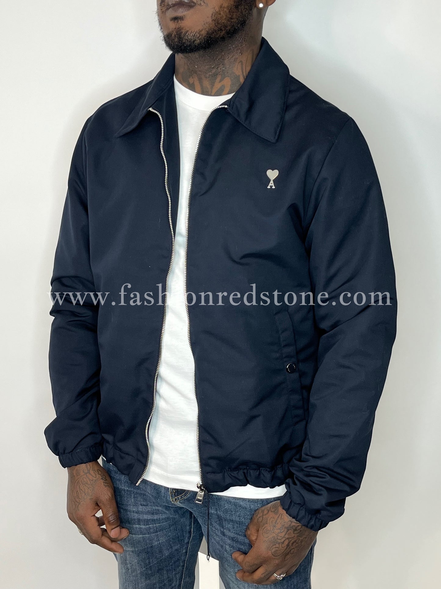 AMI DE COEUR Zipped Jacket Navy Blue