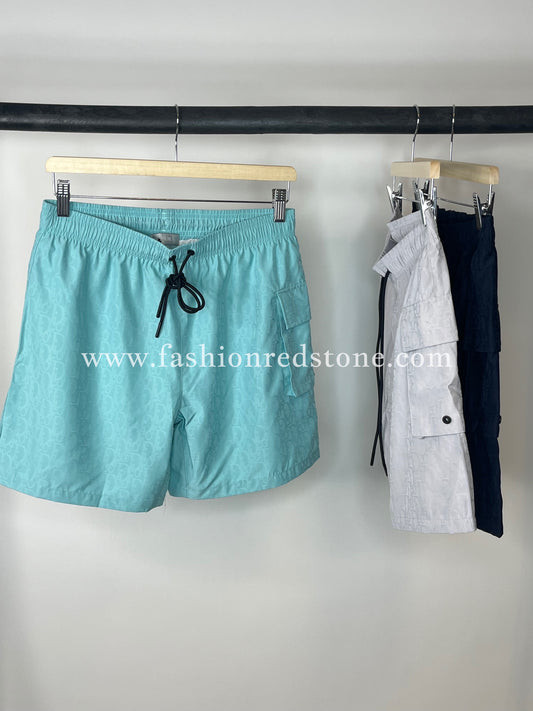 Dior Zwemshort met Oblique-Motief Aqua Blue