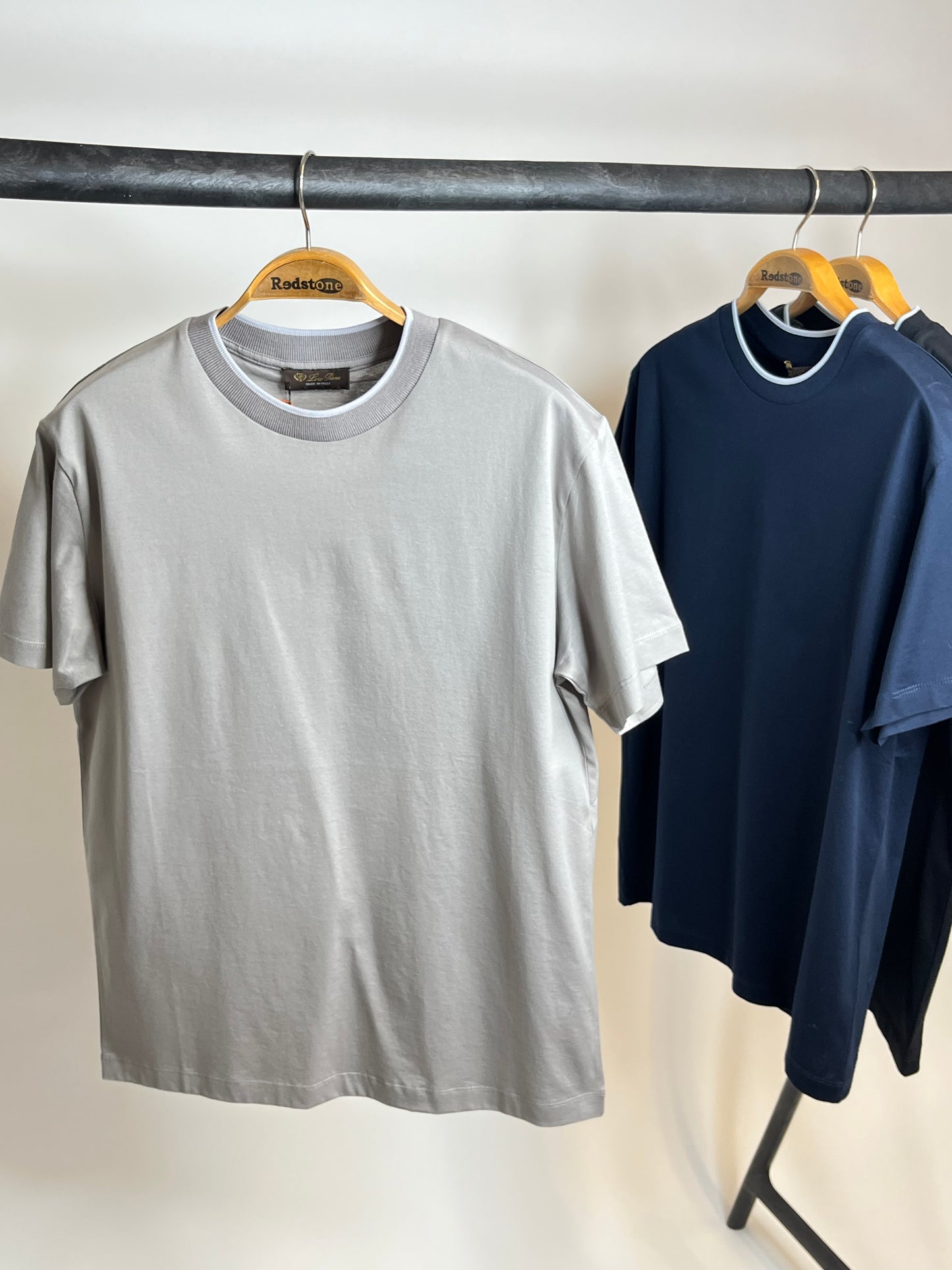 Loro Piana Mercesized T-Shirt met Kraagdesign