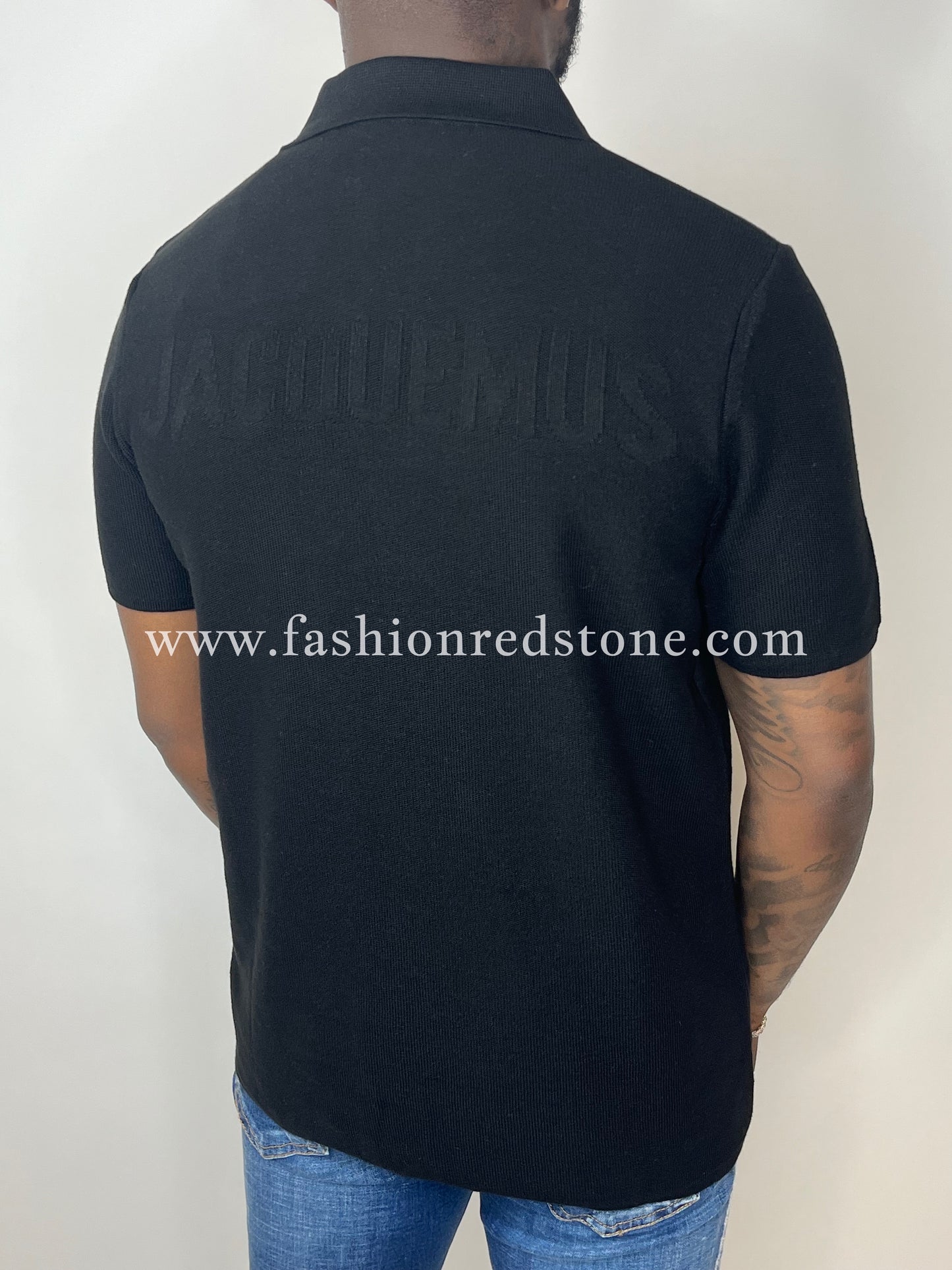 Jacquemus Regular Fit Polo Met Structuur Black