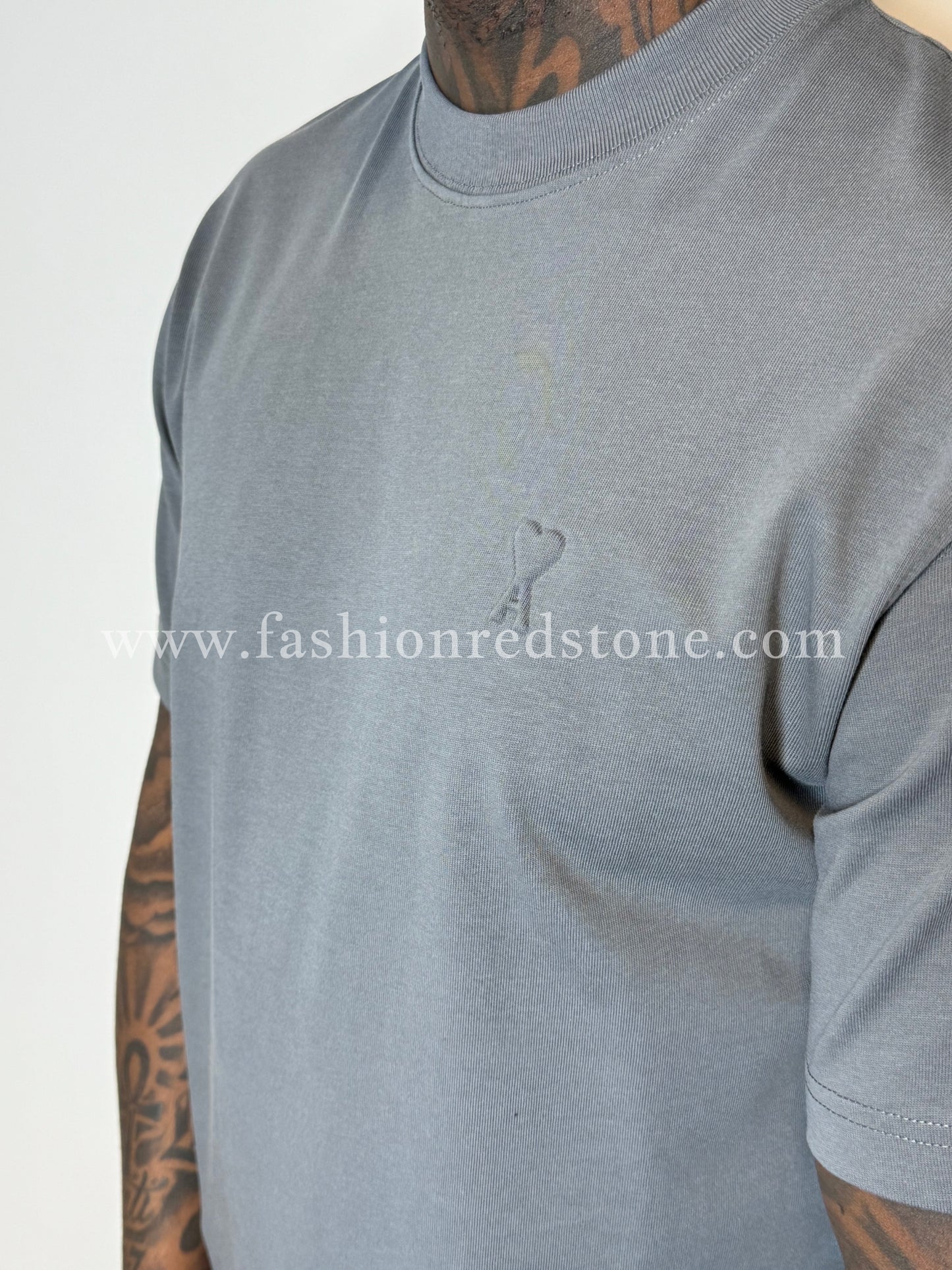 AMI Paris T-Shirt Met Logo Grey