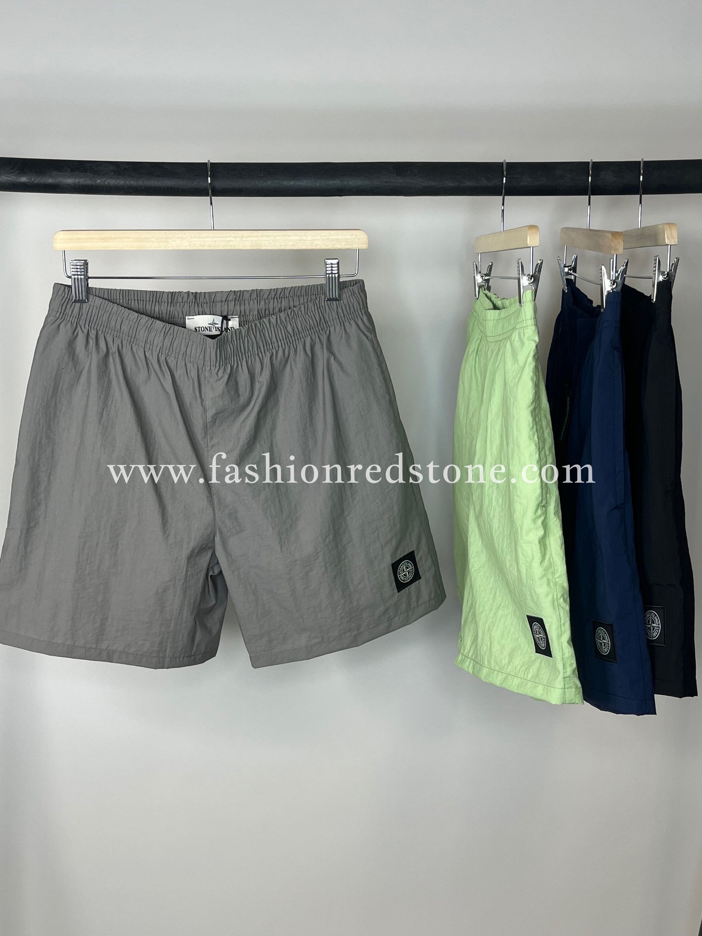Stone Island Zwembroek Met Logopatch Grey
