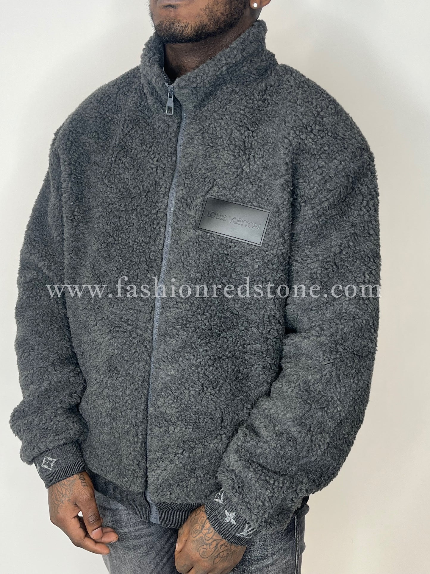 Louis Vuitton Leather Patch Fleece Blouson