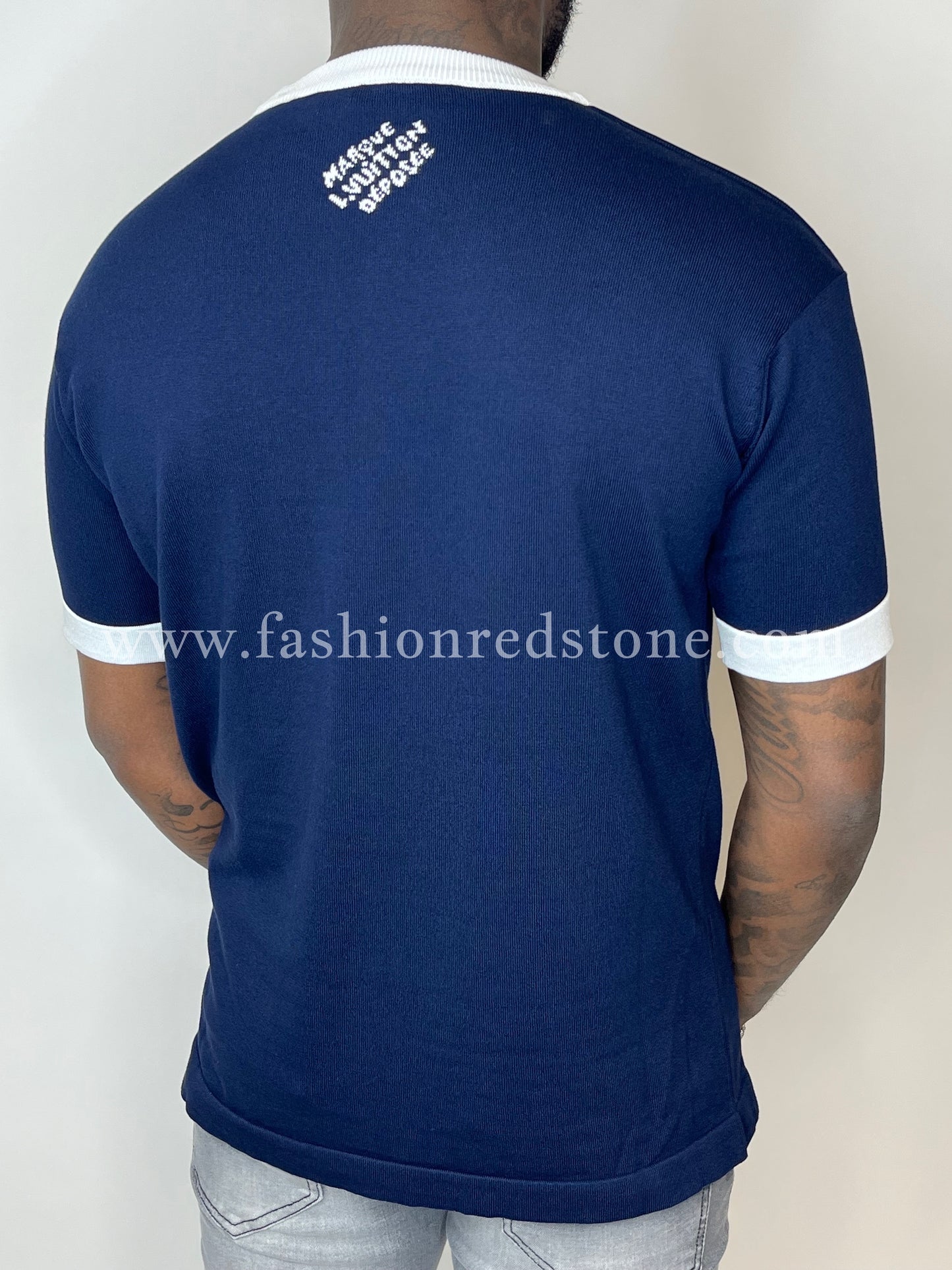 Louis Vuitton Graphic Intarsia Short-Sleeved Cotton Crewneck