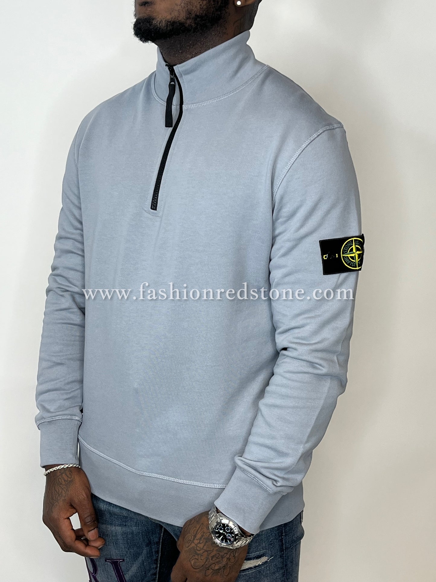 Stone Island
Half-Zip Sweatshirt In Brushed Cotton Fleece Smoke