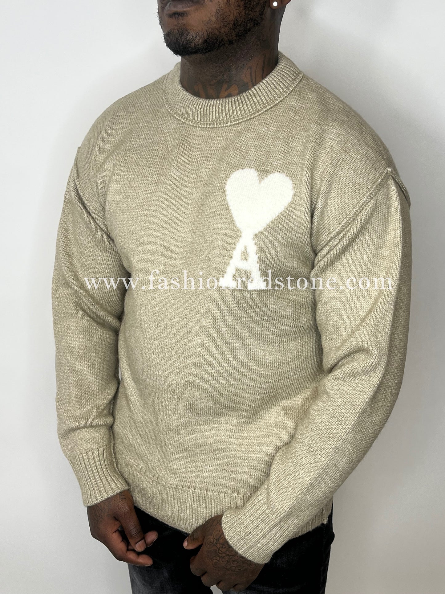 Wool AMI De Coeur Crewneck Sweater