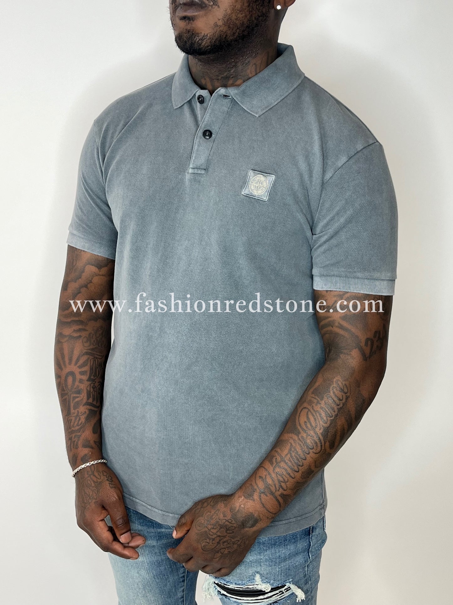 Stone Island Regular Fit Polo Antraciet