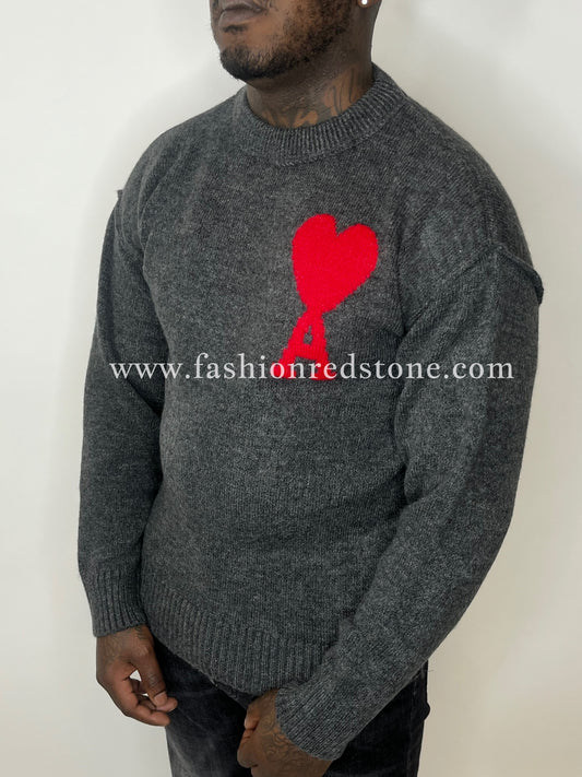 Wool AMI De Coeur Crewneck Sweater