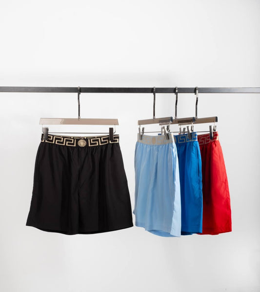 Versace Greca Border Zwemshorts Met Logoband Black