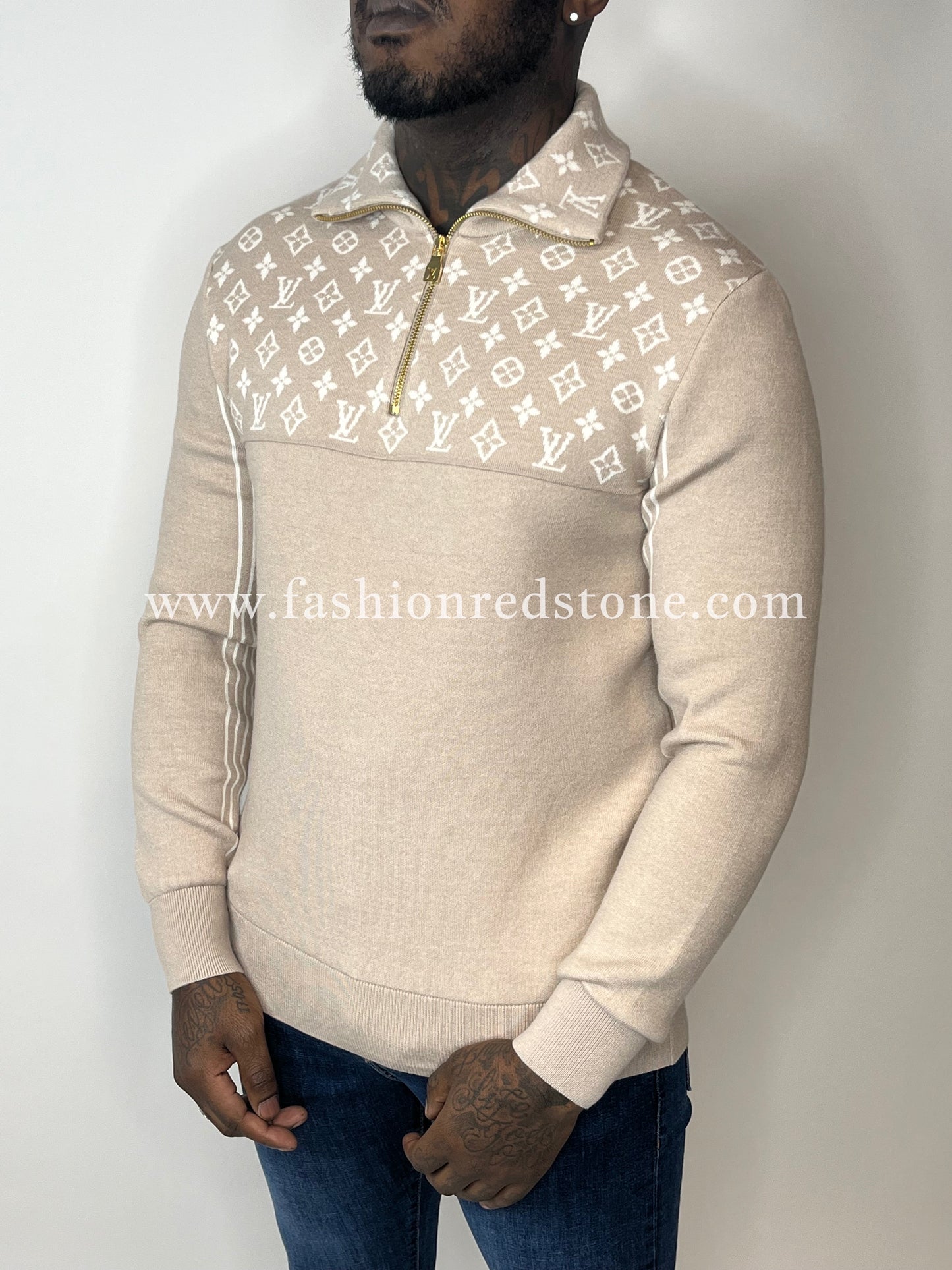 Louis Vuitton Ribbed Wool Half-Zip Pullover