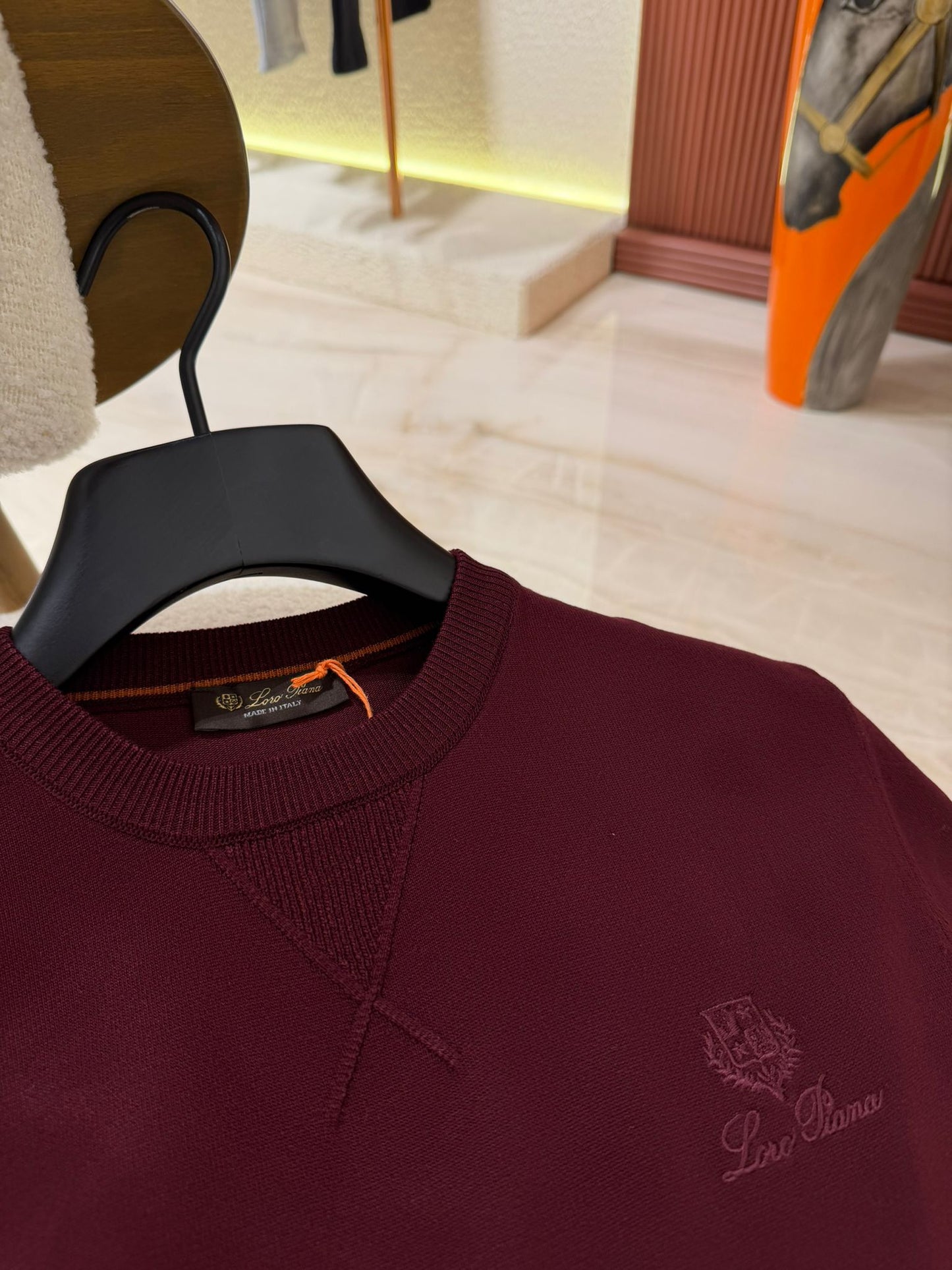 Loro Piana Crewneck T-Shirt Bordeaux