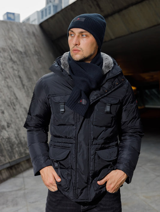 Peuterey Aiptek Fur Parka Black Jacket+Muts