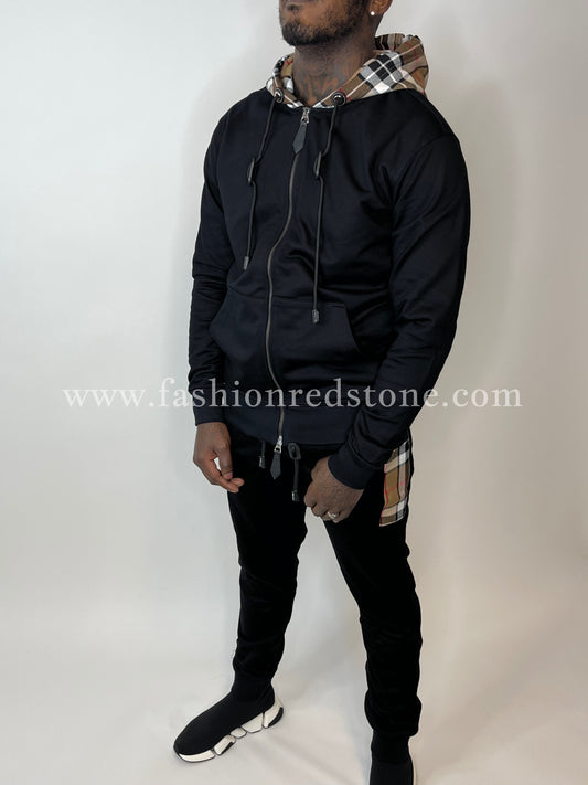 Burberry Geruite Gedetailleerde Trainingspak Black