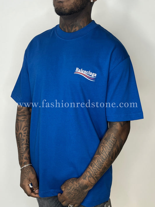 Balenciaga Political Campaign T-Shirt Blue