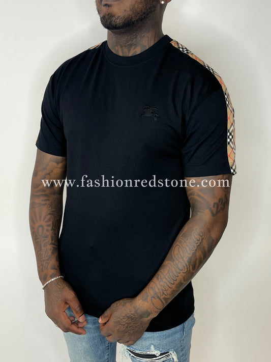 Burberry T-Shirt Met Geruite Afwerking