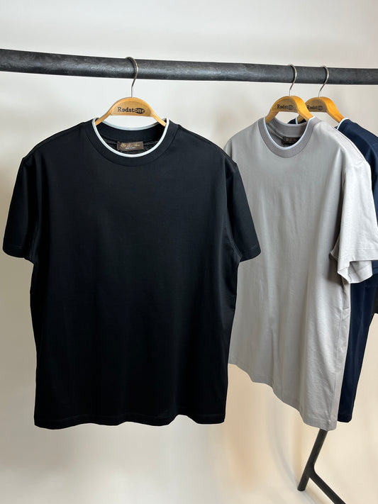 Loro Piana Mercesized T-Shirt met Kraagdesign