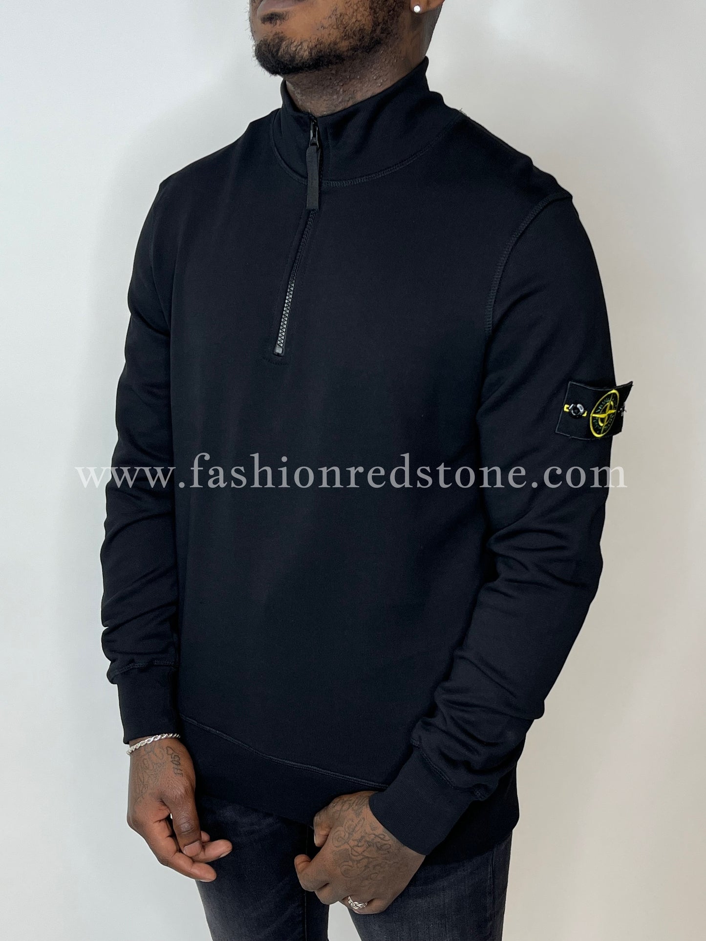 Stone Island
Half-Zip Sweatshirt In Brushed Cotton Fleece Black