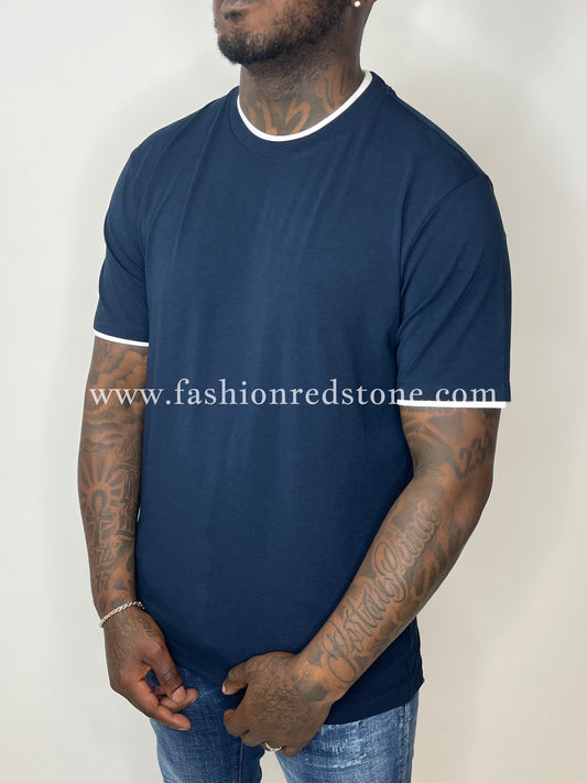 Loro Piana T-Shirt met Logoprint Mercesized Navy