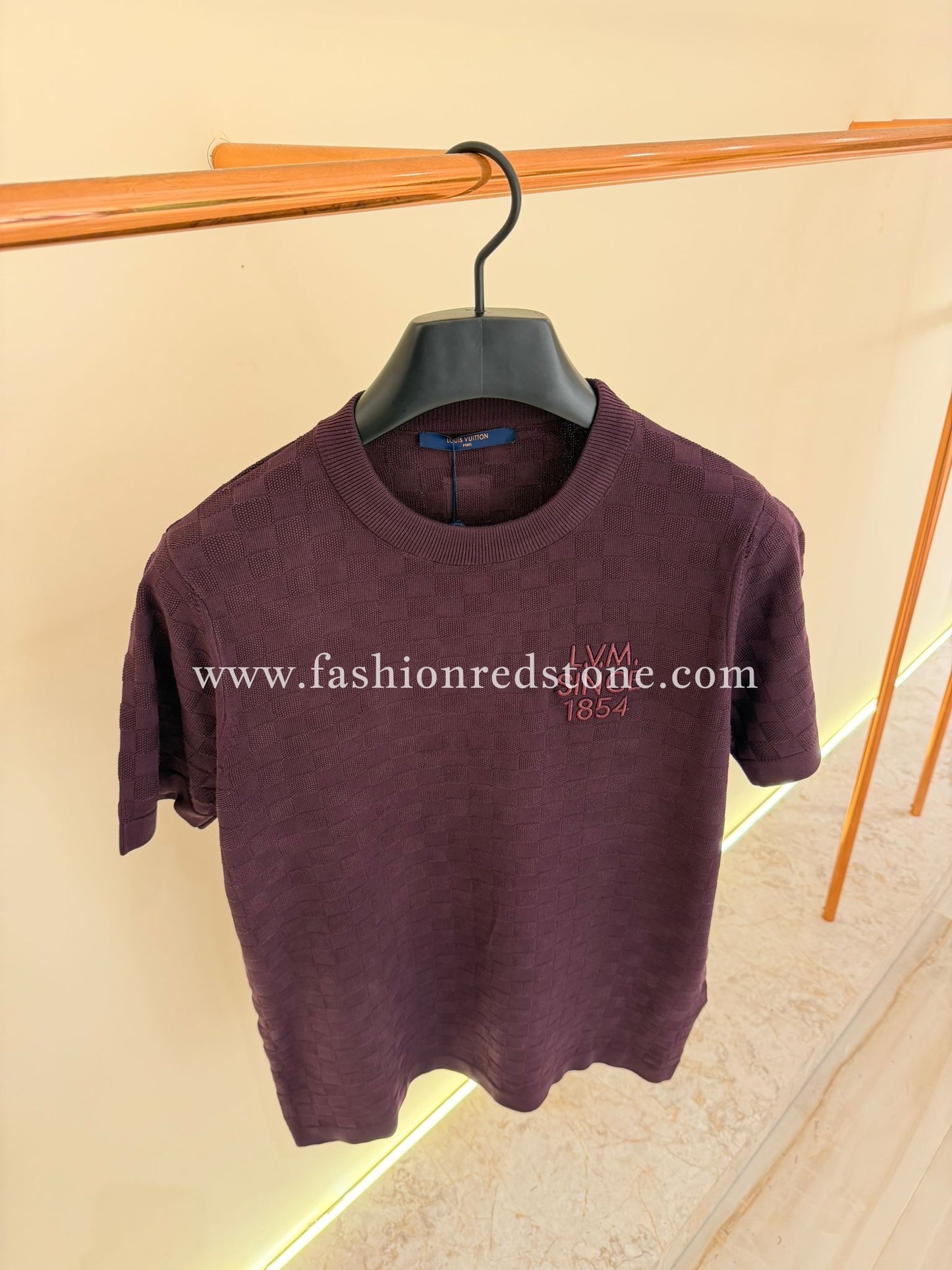 LV Damier Jacquard Short-Sleeved Crewneck