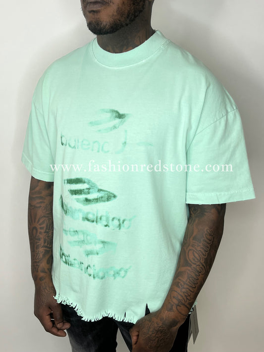 Balenciaga Diy Imprint Cropped T-Shirt Mint